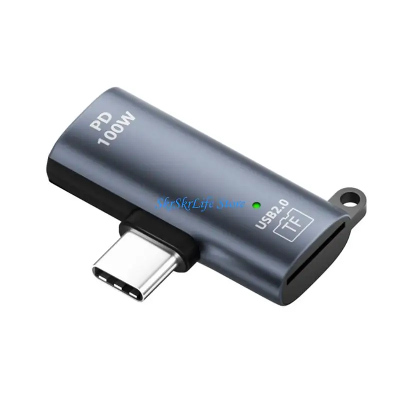 E65E Type C TF Card Reader for PC Memory Card USB C Adapter TF Card Reader for Camera Memory Card Reader Simultaneously Read