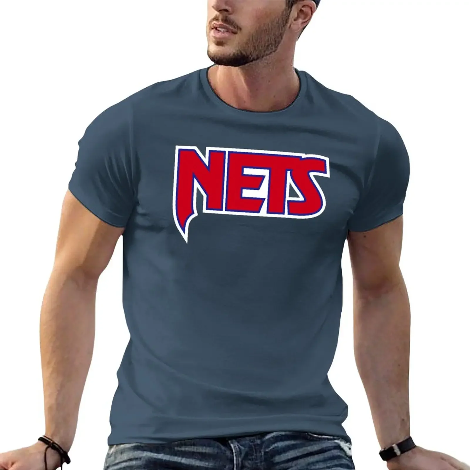 BRKLYN NETS - Brooklyn Basketball Alt T-Shirt anime customizeds anime clothes heavy weight t shirts for men