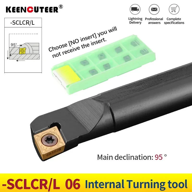 S06K-SCLCR06 S08K-SCLCR06 S12M-SCLCR06 S16Q-SCLCR06 Internal Mengubah Dudukan Alat CCMT Karbida Sisipan Bubut Pemotongan Alat Set