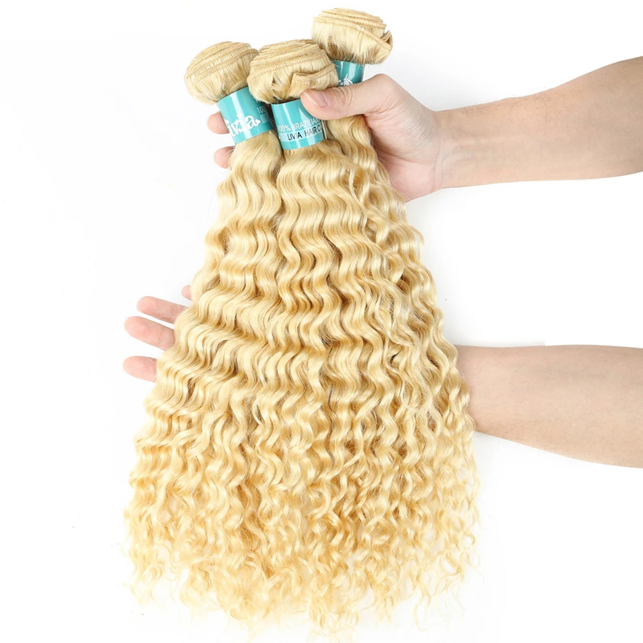 8-32 Zoll Tiefe Welle Menschliches Haar Bundles Remy Brasilianisches Haar 613 Blonde Farbige Tiefe Welle 1/3/4 Bundles Angebote menschliches Haar Verlängerung