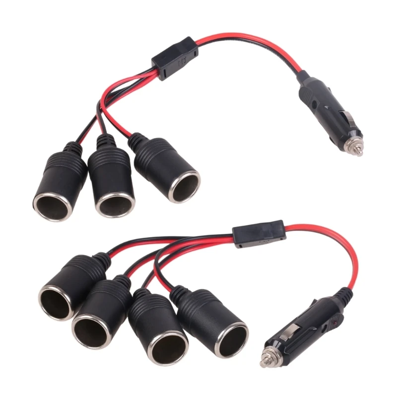 Vehicle Extension Cable Car Cigarette Socket for Multiple Electronic Devices Support 12V 24V 1 To 3/ to 4 Dropship