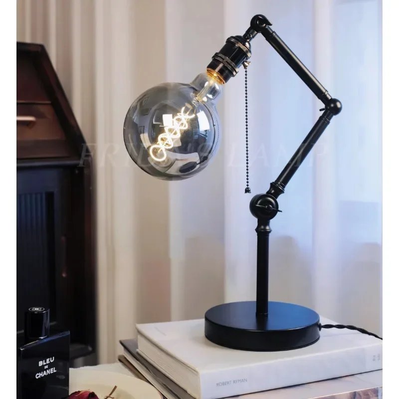 Medieval vintage Bauhaus industrial style villa bedside lamp niche gift desktop reading glass led decorative table lamp