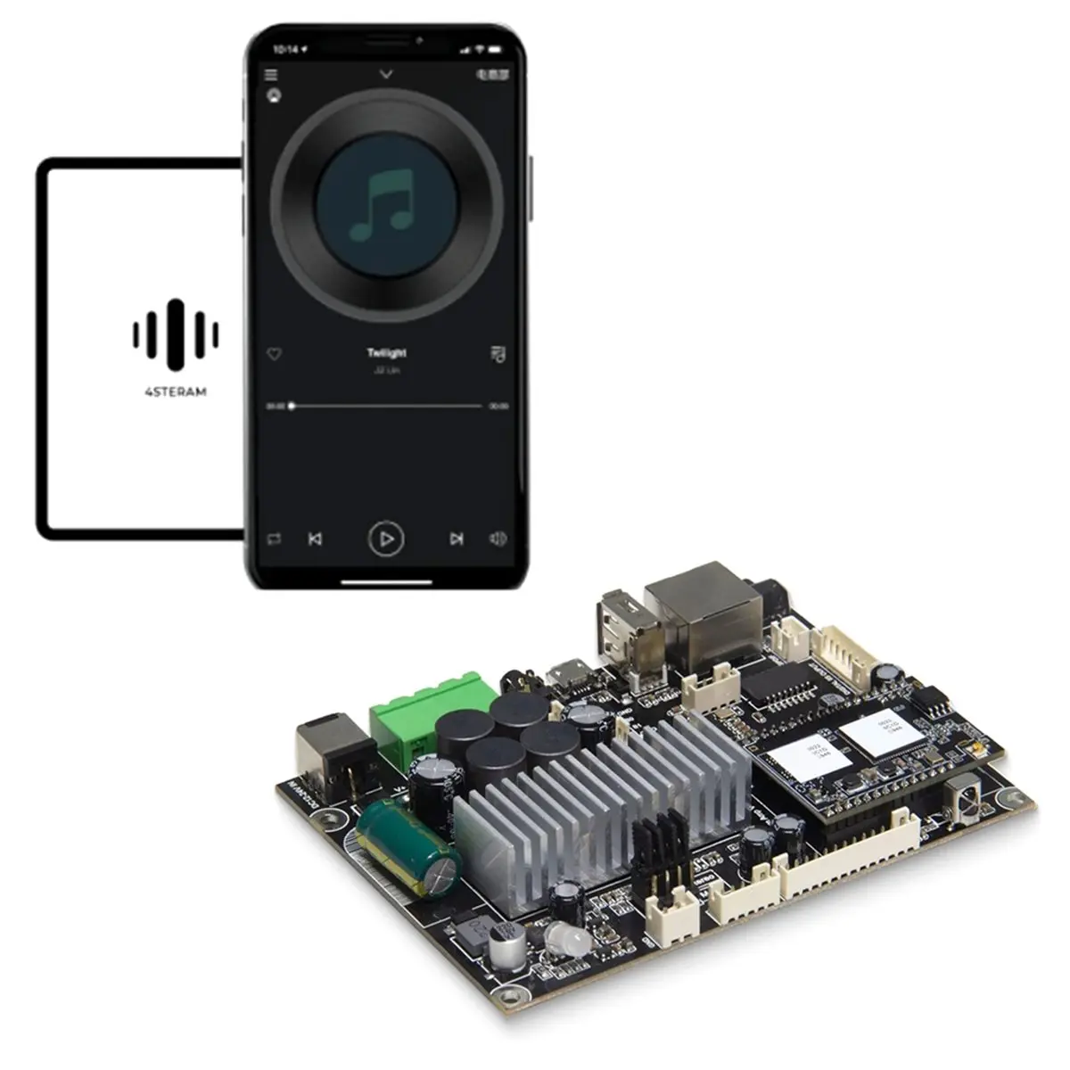 new(A67I) Up2Stream Amp V4 Wireless Audio Amplifier Board 50Wx2 Stereo Multiroom Streaming Decoder Audio Receiver Module