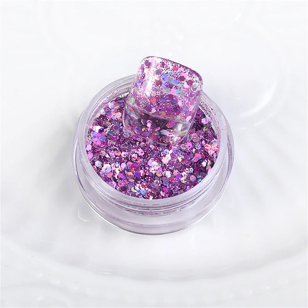 Champagne Rose Nail Glitter Flakes Mixed Hexagon Sequins Powder Fall Winter Mermaid Paillette Nail Decorations LA1539-52