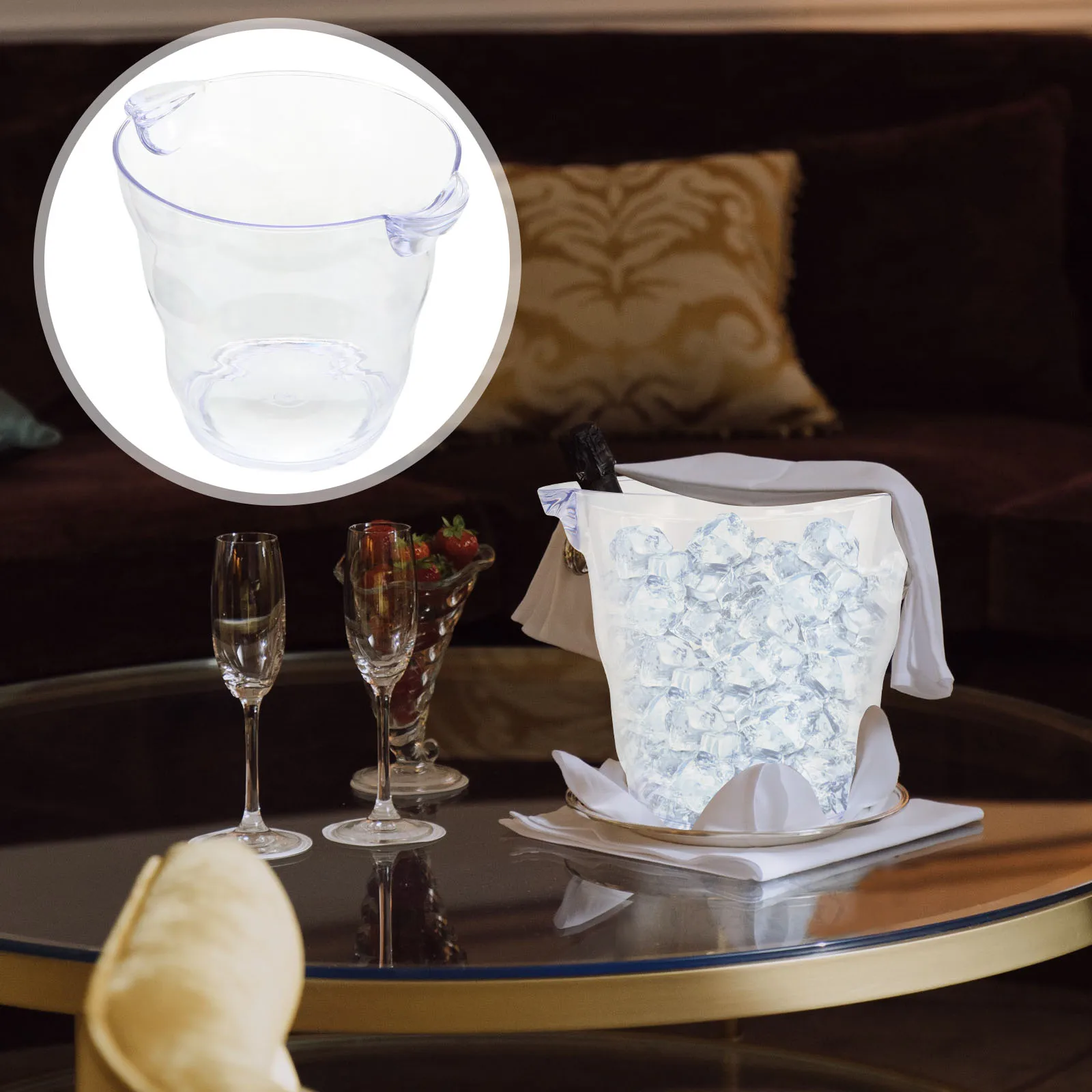 

Transparent 4L Party Beverage Cooling Stable Bar Party Ice Cooler Ice Cooling Bucket Bucket H