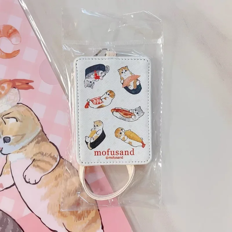 

Cute Mofusand Cute Cartoon Card Holder with Lanyard Student Meal Card Protective Case Portable ID Card Cover with Neck Strap