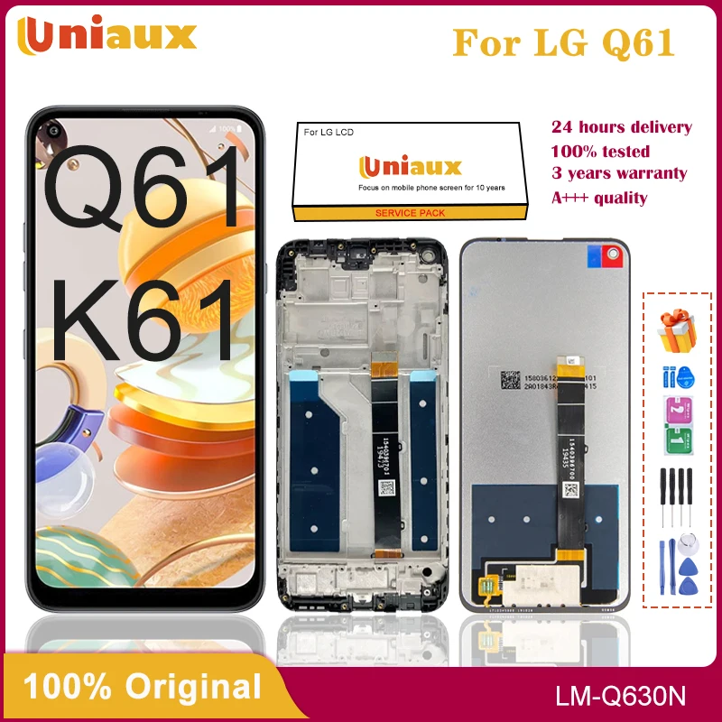 

6.53" Original LCD For LG Q61 K61 LCD Touch Screen Replacement Original LMQ630EAW LM-Q630EAW LM-Q630 With Frame