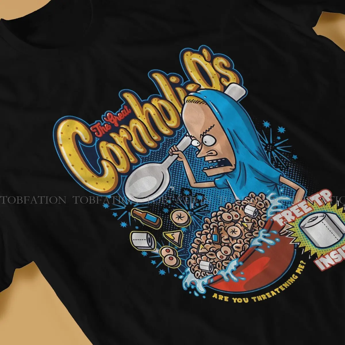 I Am Cornholio I Need TP Cartoon Beavis and Butthead Men T Shirt Cotton Fashion O-Neck Tee Shirt Harajuku Clothes