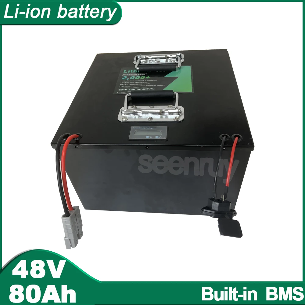 48V 80Ah Li ion With Charger Lithium Polymer Battery Pack Perfect For 2500W 4300W E-bike Bicycle Tricycle MotorCycle Scooter