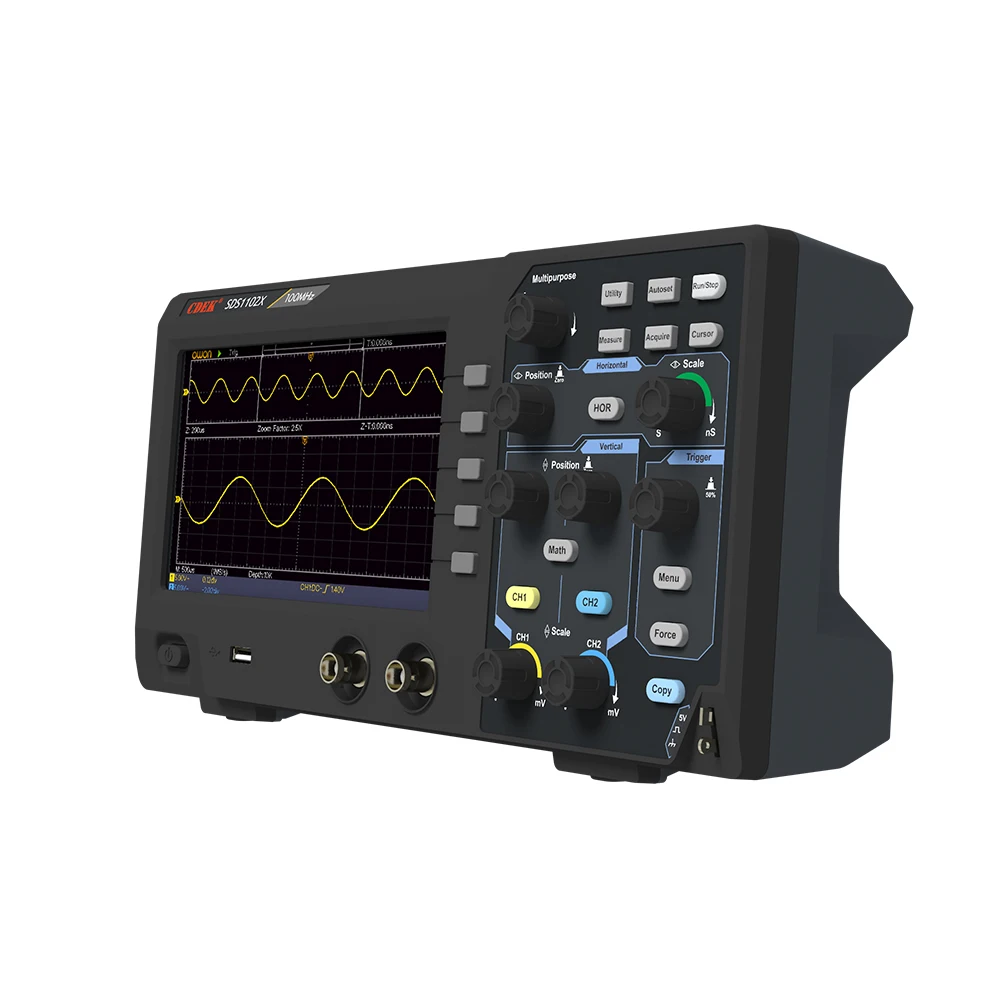 CDEK SDS1102X Digital Oscilloscope 2CH 100MHz Bandwidth Portable Bench Oscilloscope 7\