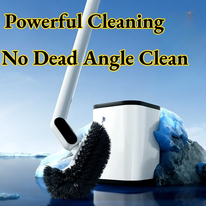 

Щетка для унитаза без мертвых зон, с длинной ручкой, защита от брызг, для дома, для ванной, настенная, без сверления, мощная очистка