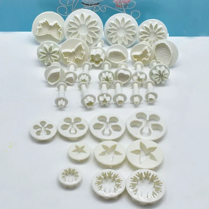 33PCS/ Set Plunger Cutters Fondant Cutter Cake Cookie Biscuit Mold DIY 3D Decorating Tools Baking Supplies Biscuit Mould