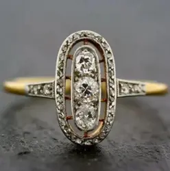 KSRA 2024 New Fashion Vintage Hollow Inlay Zircon Exquisite Rings For Women Party Accessories Gifts Custom Jewelry