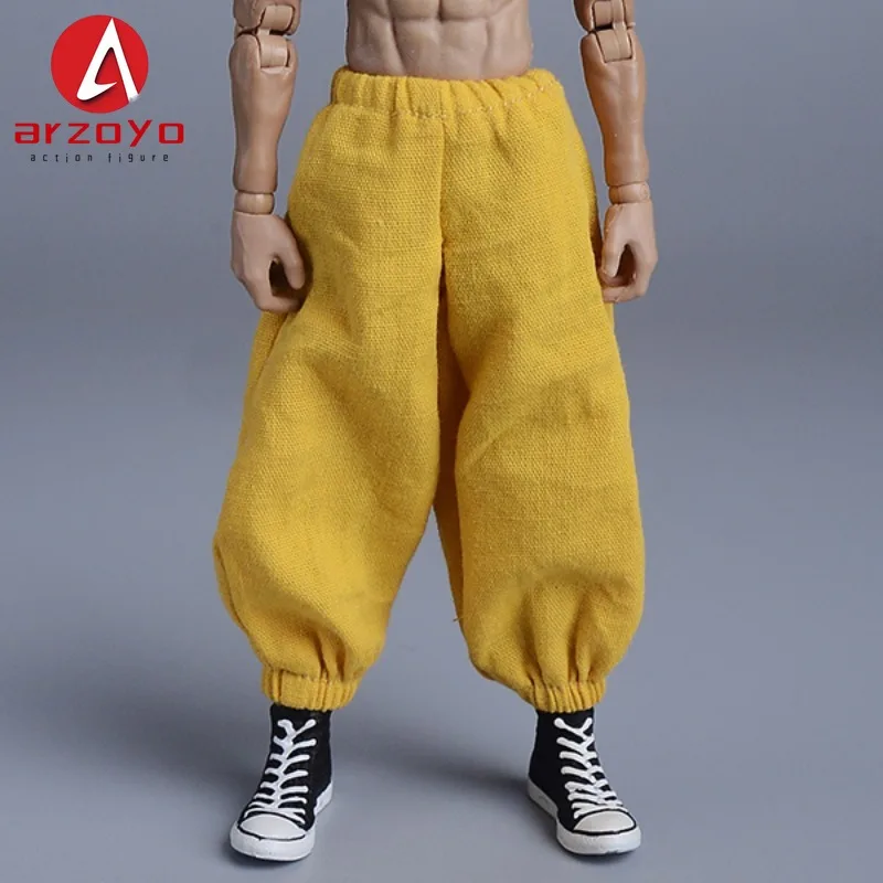 Romankey 1/12 homem soldado monge marcial roupas de luta conjunto wuxia lanterna calças roupas modelo caber 6 "figura ação corpo boneca