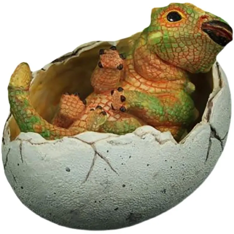 Estátua de Resina de Ovo de Anquilossauro Bebê EDAGE, Modelo Estático Fofo para Decoração de Mesa, Figura Colecionável para Fãs de Dinossauros