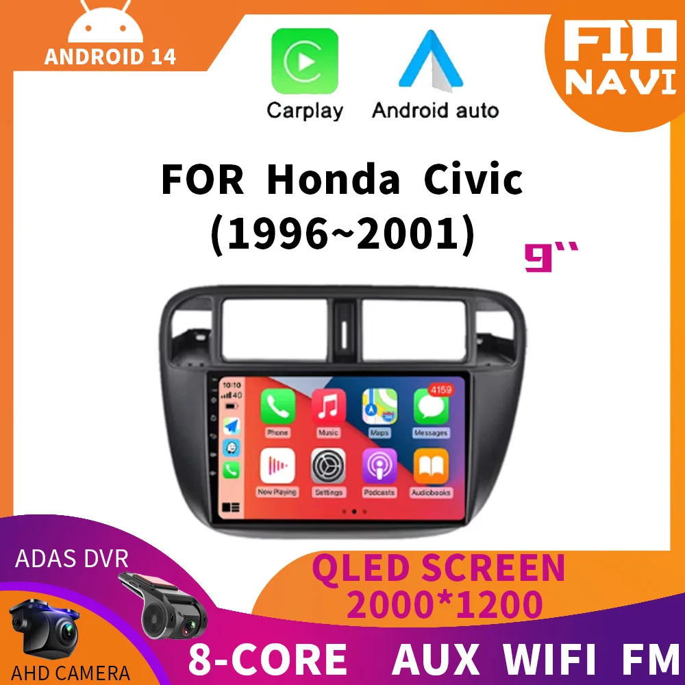 

Android 14 Auto Autoradio WIFI+4G For Honda Civic 1996 - 2001 Car Radio Multimedia Video Player GPS Navigation Stereo