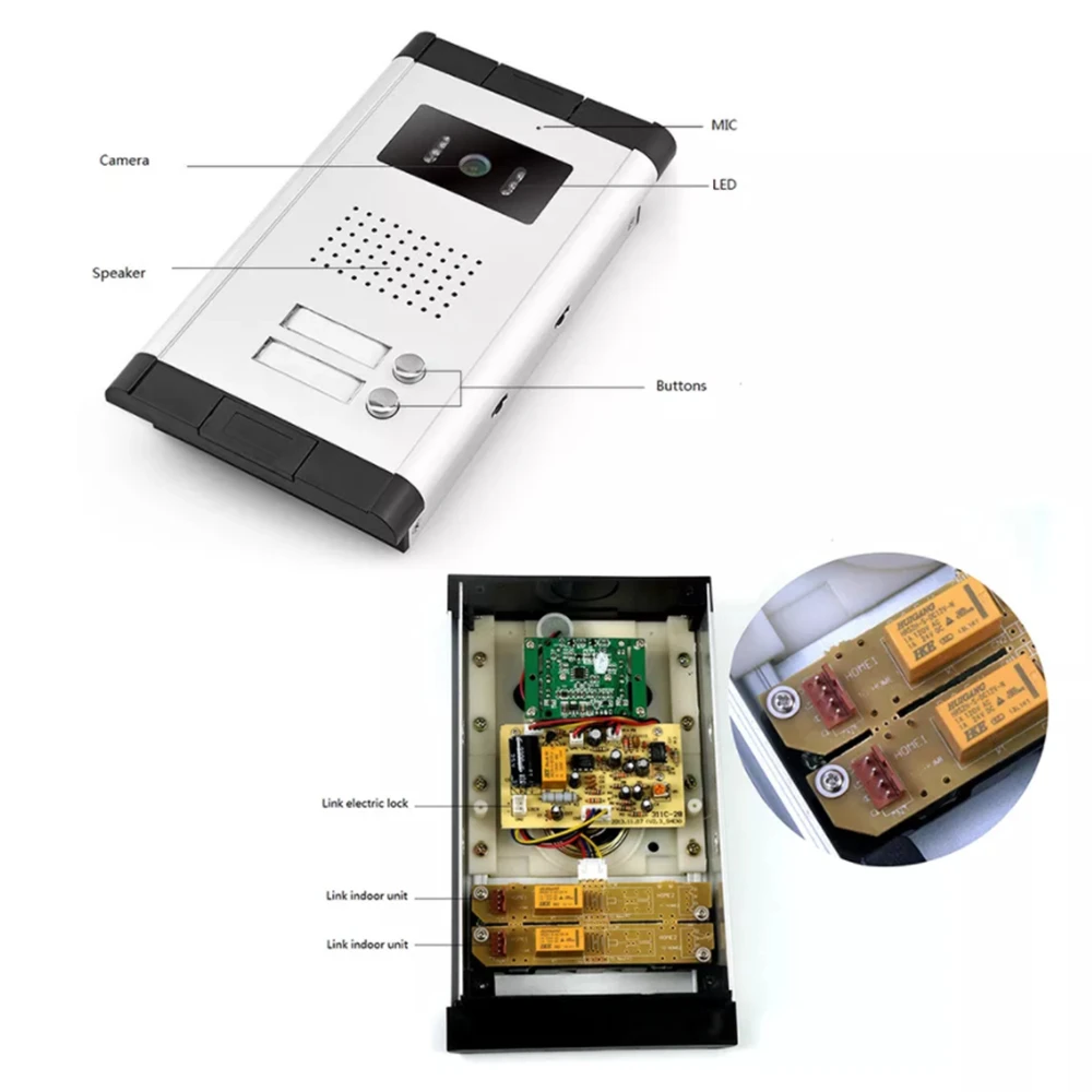 Sistema de intercomunicación para teléfono y puerta con vídeo en Color, WIFI, con cable de 7 pulgadas, cámara de visión nocturna IR, timbre +