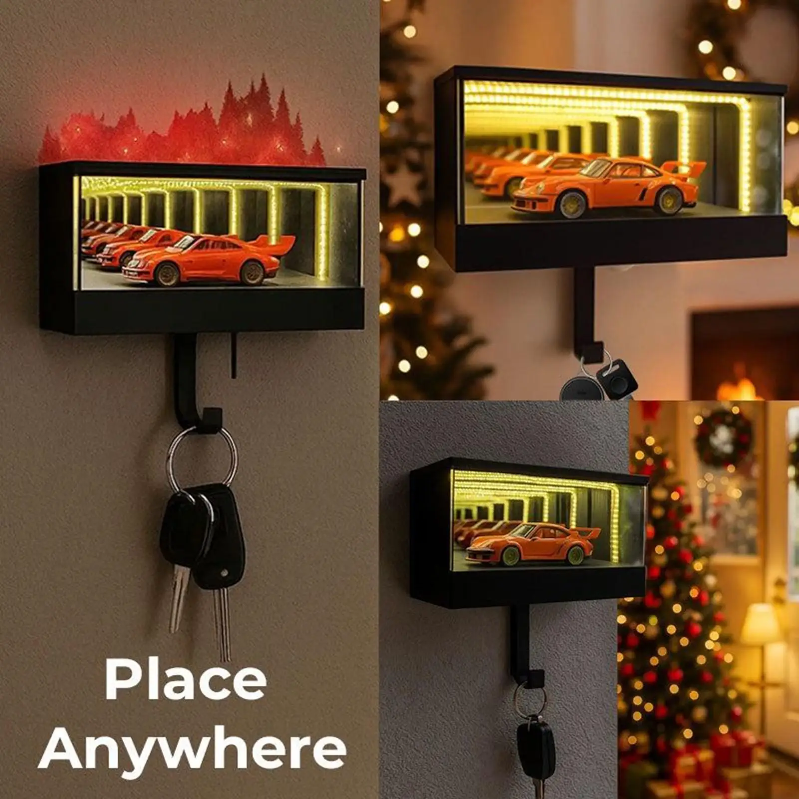 3D Printed Wall Mount Car Key Holder with Garage Hook Funny