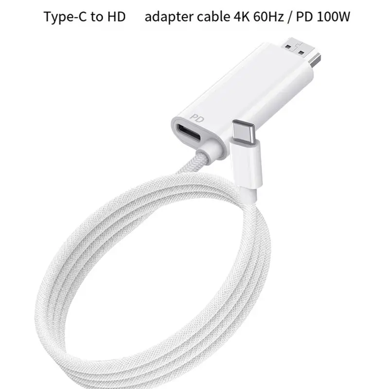 ABUO USB C to Cable 4K 60Hz PD 100W Charging 2M for HDTV Switch Laptop Phone Dex Mode
