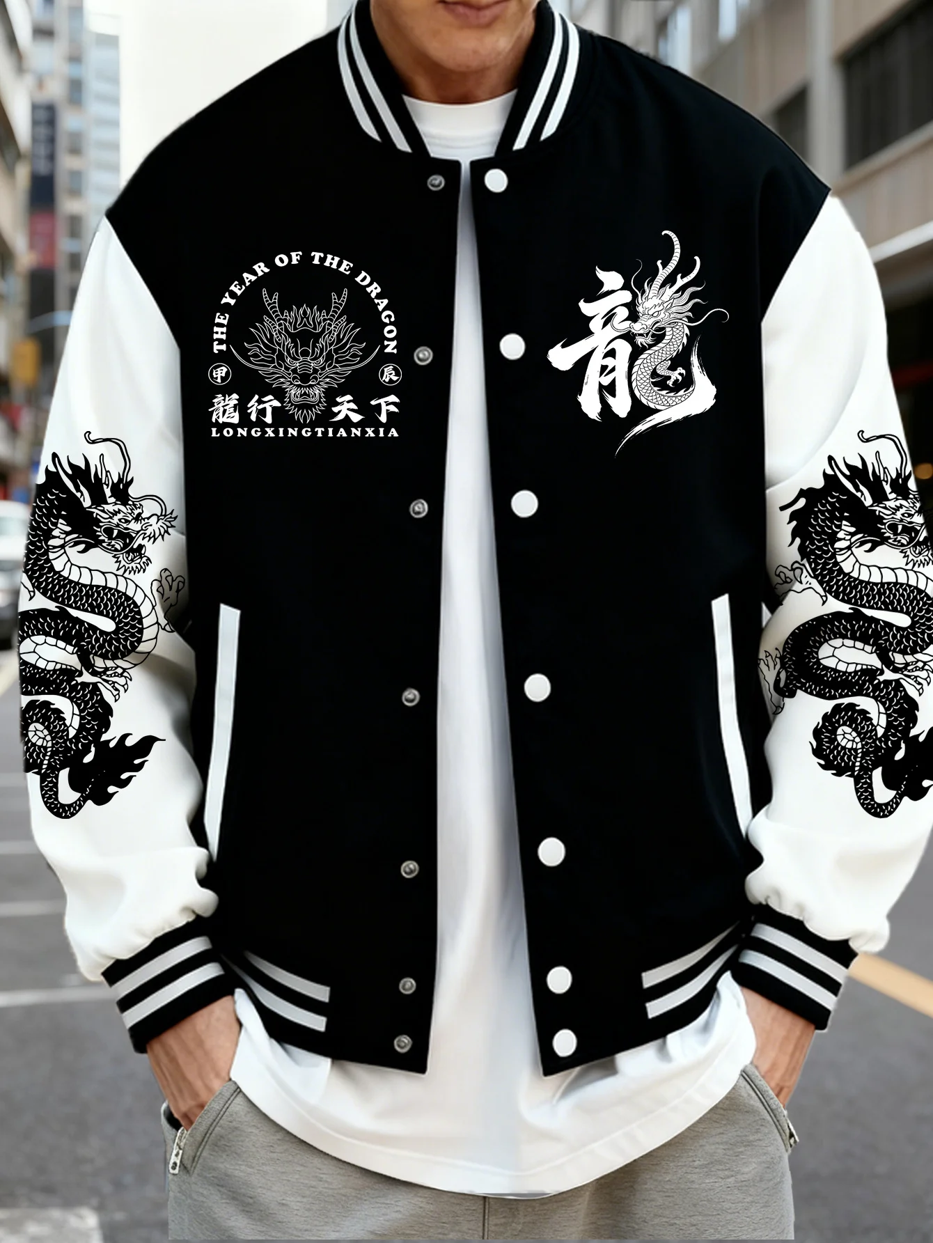 Popular men's baseball jacket with Chinese 