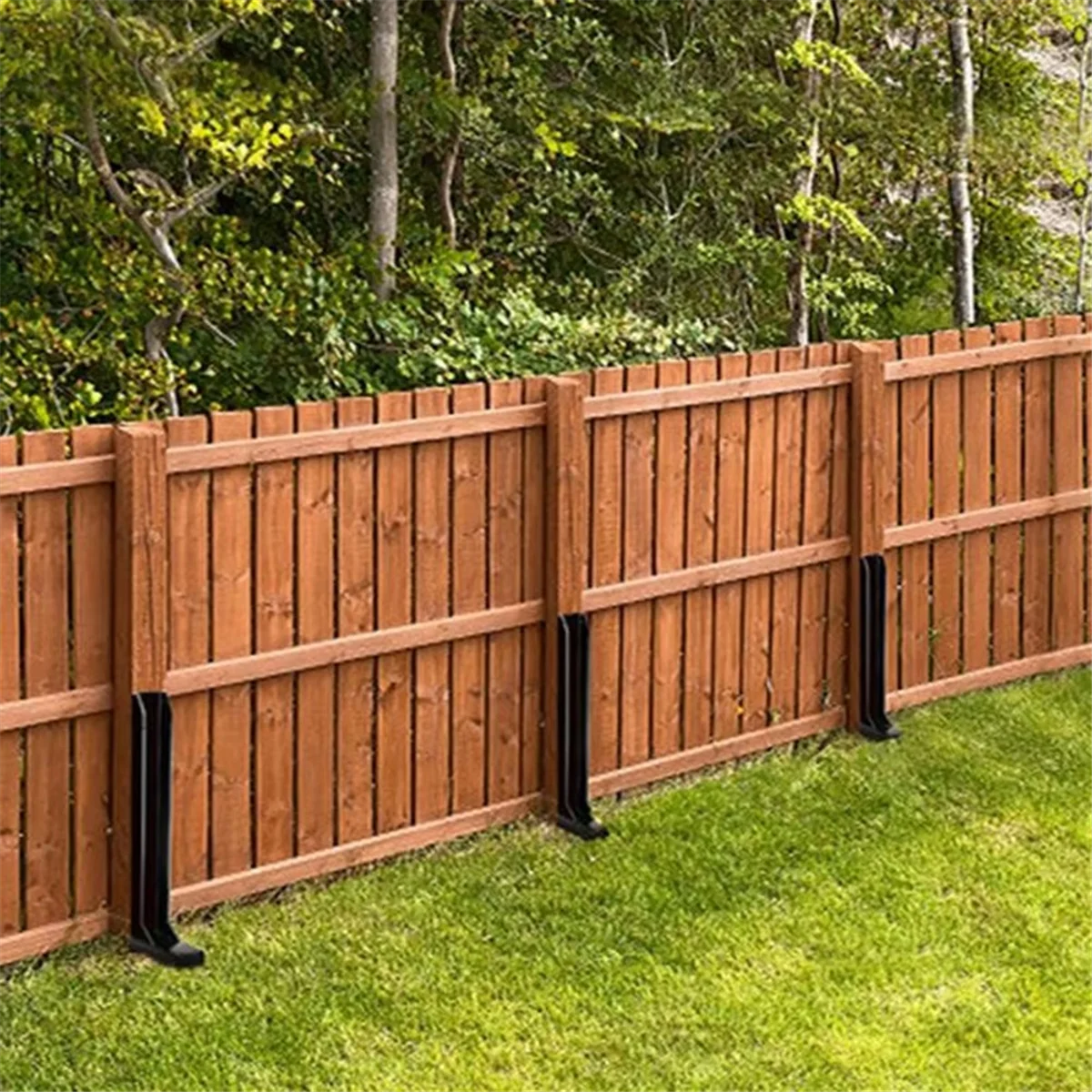 

A50Z Fence Repair Kit 2X Thickened Metal Fence Support Stakes Solid Ground Spike Quick Fix Post Stabilizer for Repair Tilted