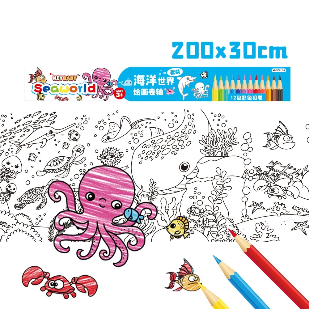 لفة رسم لاصقة للأطفال ، لوحة ذاتية الصنع ، ورق ملئ بالألوان ، لفافة جرافيتي ، تلوين ، ألعاب تعليمية للأطفال ، هدية للأطفال #1