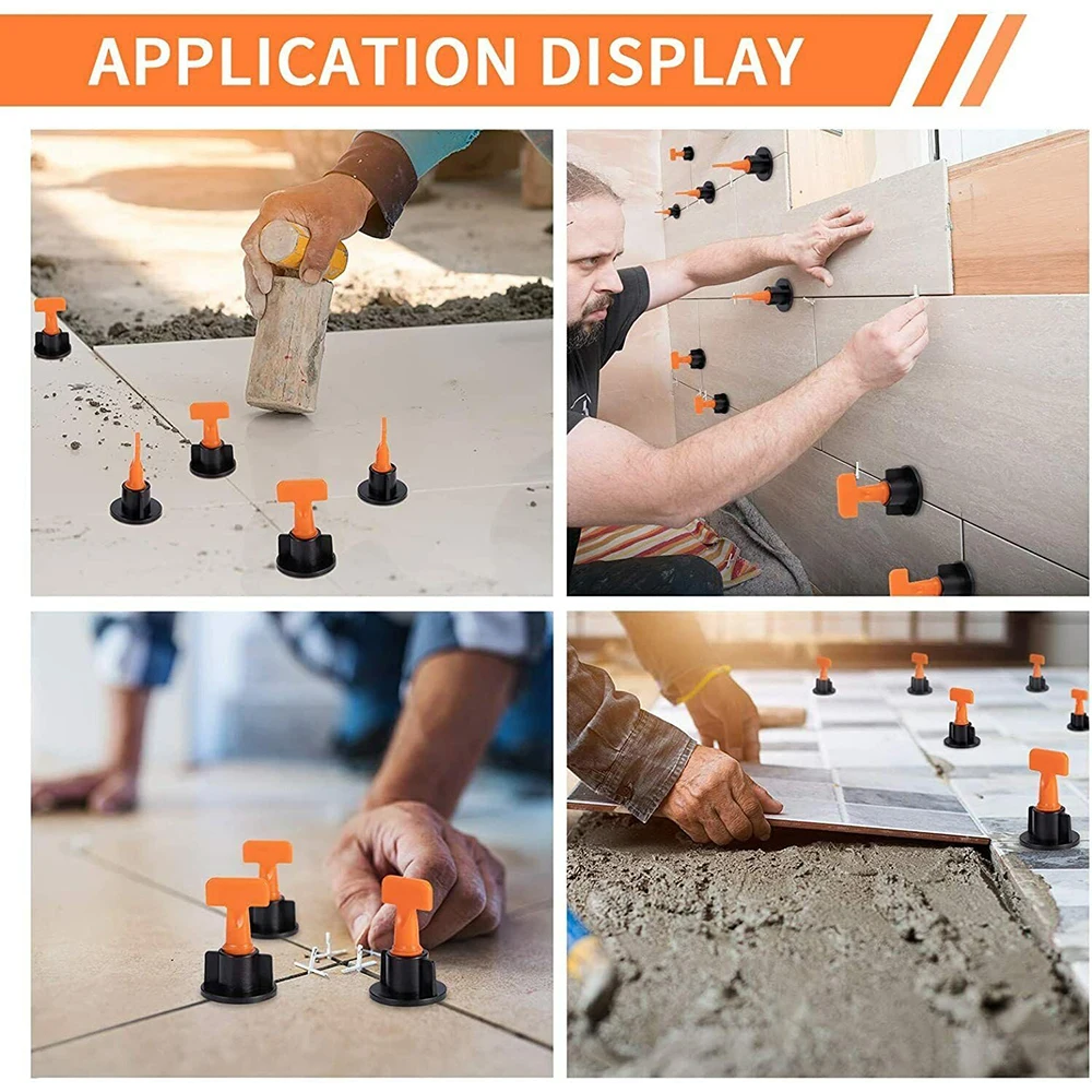 100PCS Tile Leveling System Reusable T Type Tile Leveler Spacer with 500x 2mm Tile Spacer,2x Wrenches Tile Installation Tool Kit