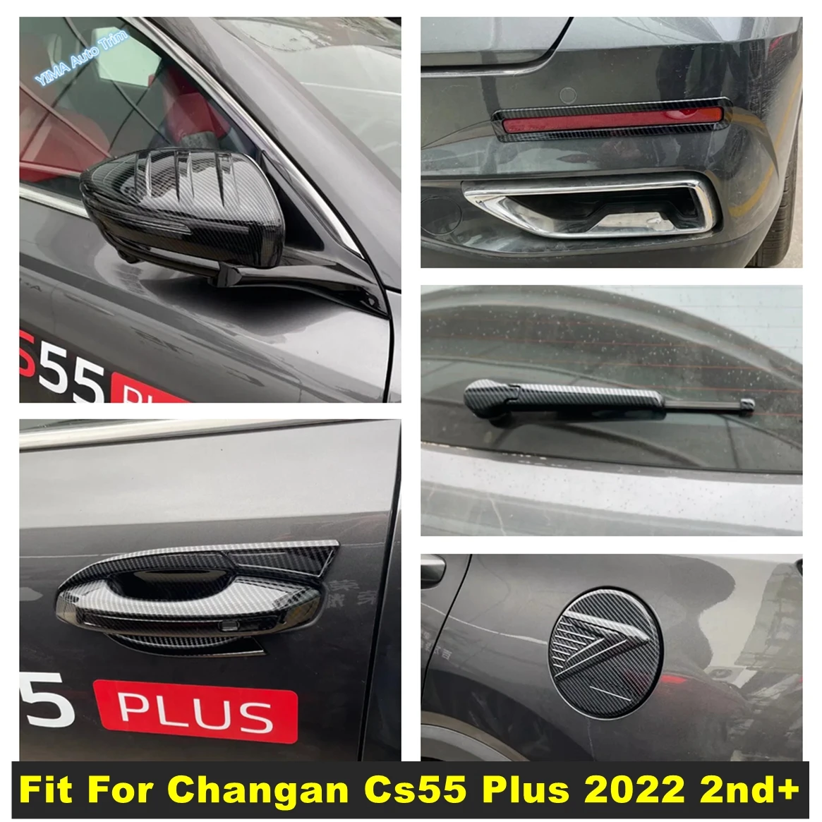 

ABS Rearview Mirror / Rear Fog Lamp / Wiper / Handle Bowl / Fuel Cover Trim Accessories For Changan Cs55 Plus 2022 2023 2024 2nd