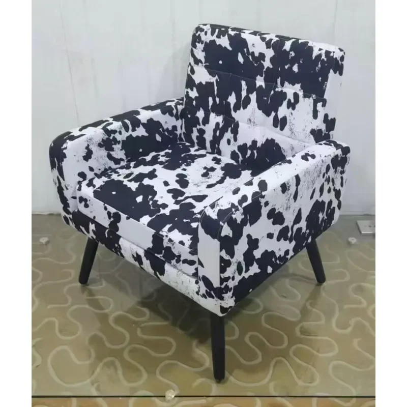 Patterned Upholstered Armchair Comfortable Living Room Chair Modern Home Furniture Accent Seat for Bedroom Office Lounge