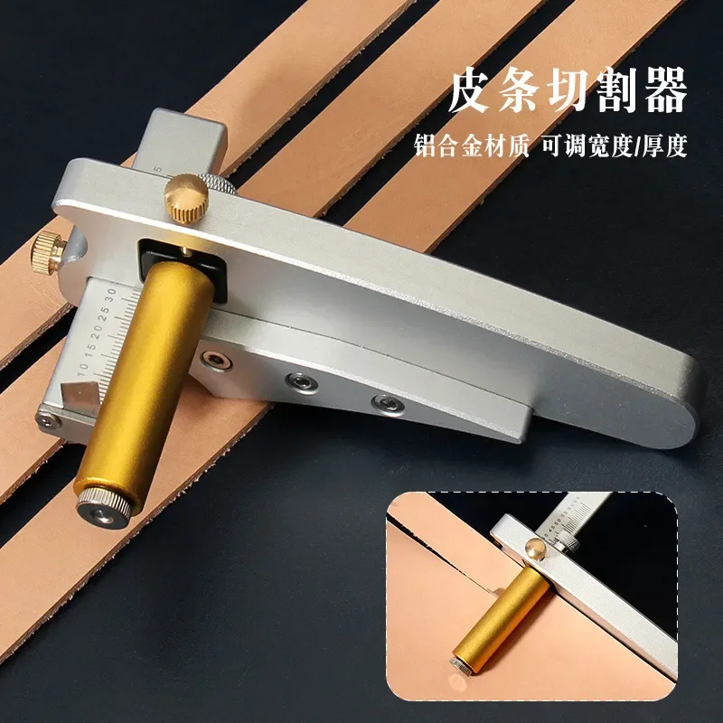 Leather Strip Cutter Adjustable Thickness Belt Cutting Tool for DIY Craft Making Leather Wire Slicing Device Manual Handheld
