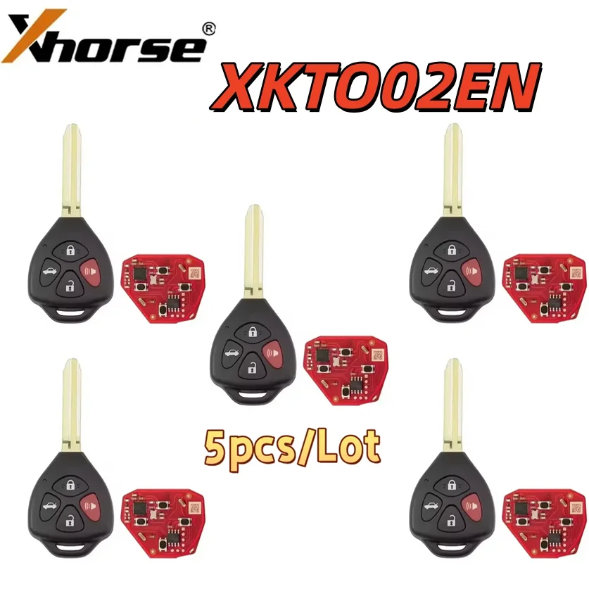 5pcs XHORSE XKTO02EN Wire Flip Remote Key For Toyota Style Triangle 4 Buttons XKTO02EN