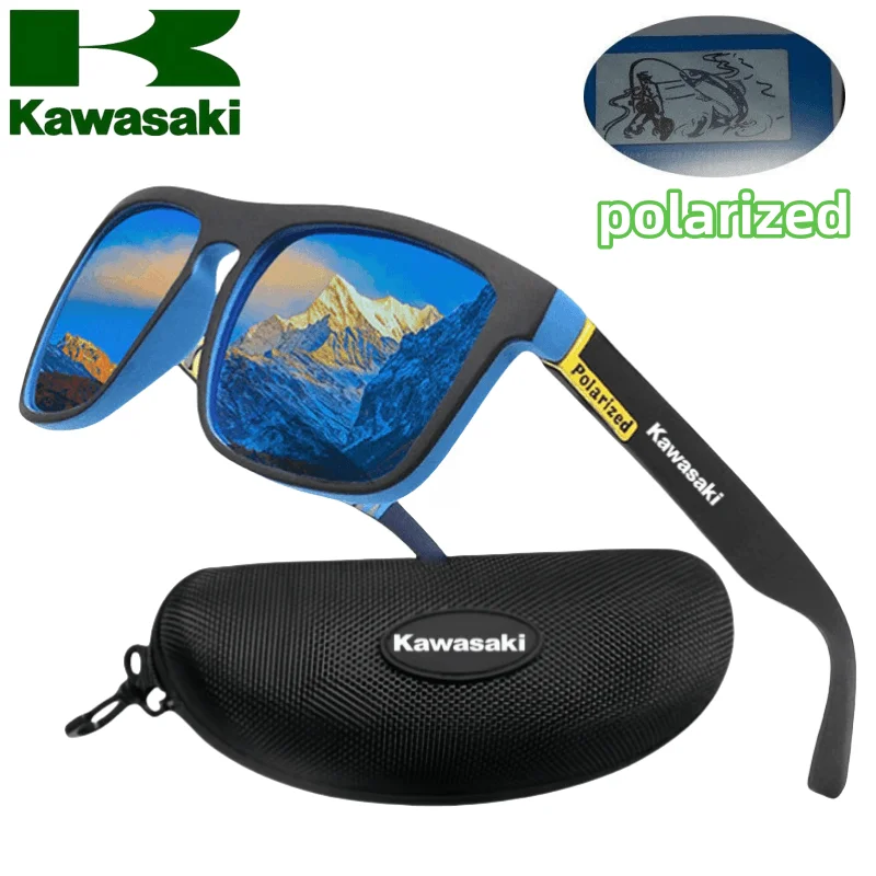 Kawasaki Fashion Vintage Polarized Sunglasses Men Women Driving Fishing Luxury Brand Designer Sun Glasses Driver's Eyewear UV400