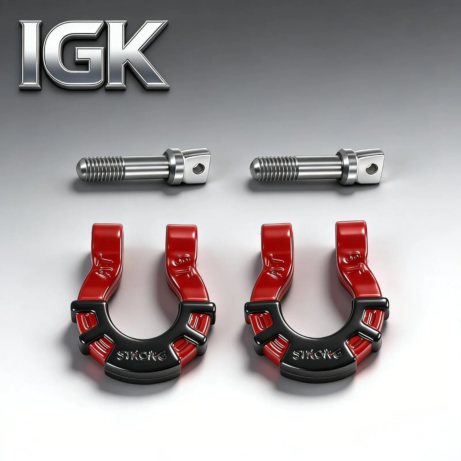 2Pcs Metal D-Ring Tow Shackles - 1/8 1/10 RC Crawler Bumper Rescue Hook for TRX-4/SCX10/D90/YIKONG Upgrade