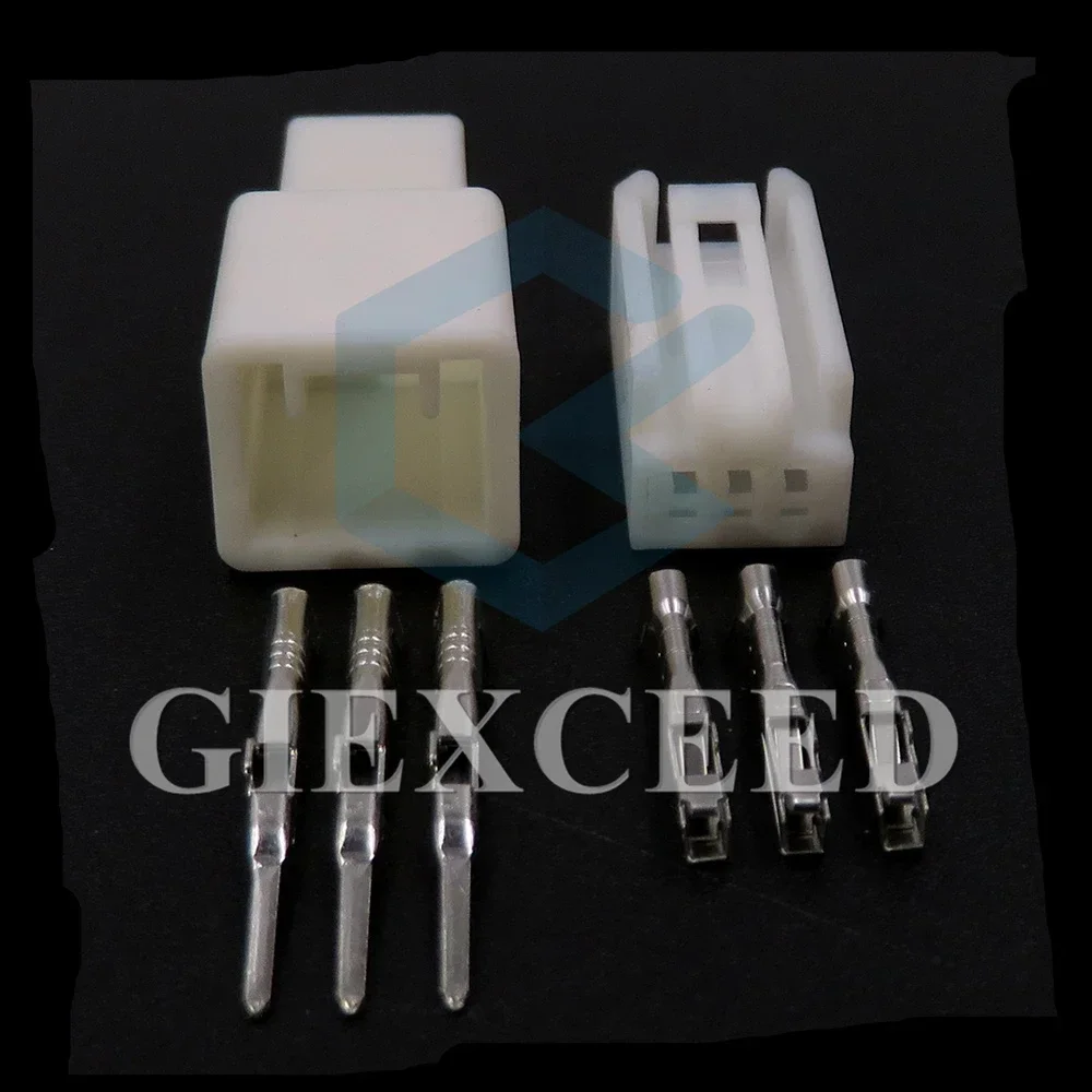 

2 Sets 3 Pin 1.2 Series Black Automobile Wire Cable Waterproof Socket Auto AC Assembly Unsealed Male Female Electrical Connector