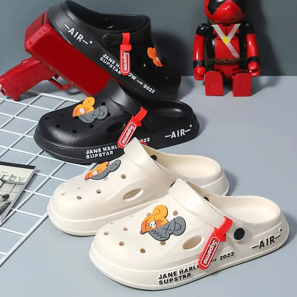 

Summer Man Sandals Lightweight Home Beach Sandals Women Slippers Outdoor Quick Dry Flat Soft EVA Hole Shoes Women Clogs 2024