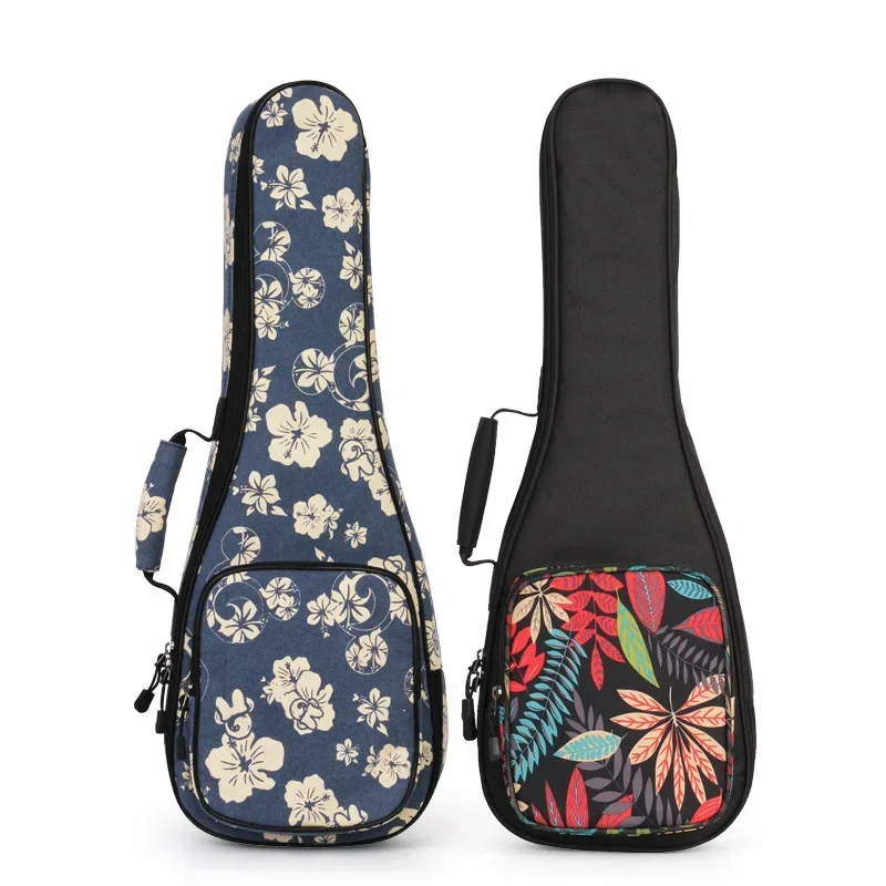 NamcheBarwa Ukulele Bag Waterproof Backpack Thicken Dustproof Shockproof Padding Cotton Pad Ethnic Style Flower Guitar Handbag