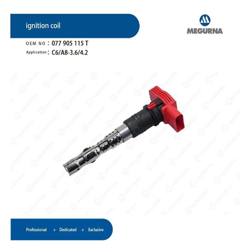 

Original MEGURNA 077905115T ignition coil for Audi A4 A6 A8 ALLROAD 3.7 4.2 BAT BBK Engine Car Accessories 077905115J 077905115Q