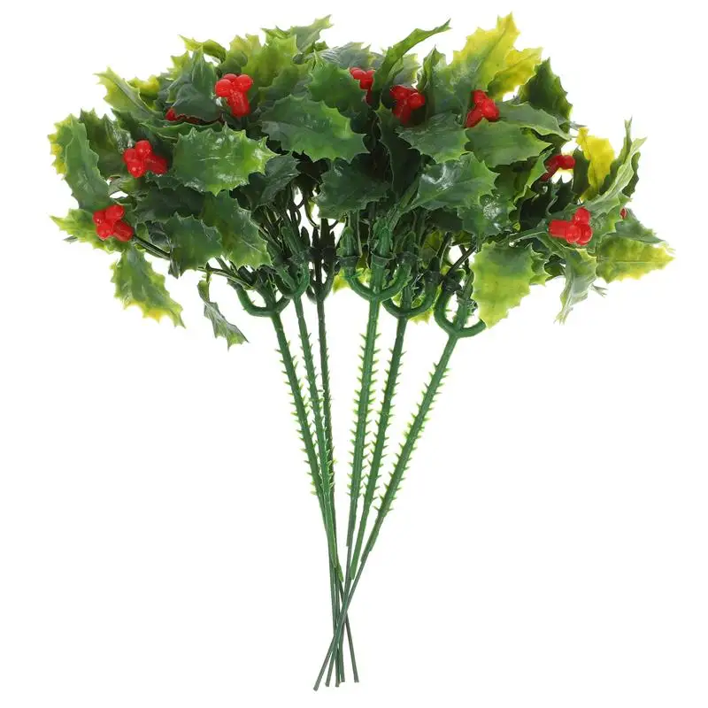 

12pcs Artificial Flowers Fake Plant Table Decoration Gardening Simulation Christmas Fruit Bouquet For Home Xmas Garden Adornment