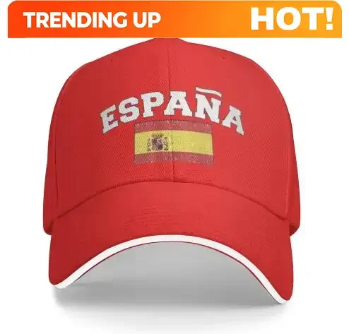 Custom Espana Flag Of Spain Spanish Denim Hats For Mens Womens Baseball Caps Casquette Denim Adult Unisex Four Seasons Casual