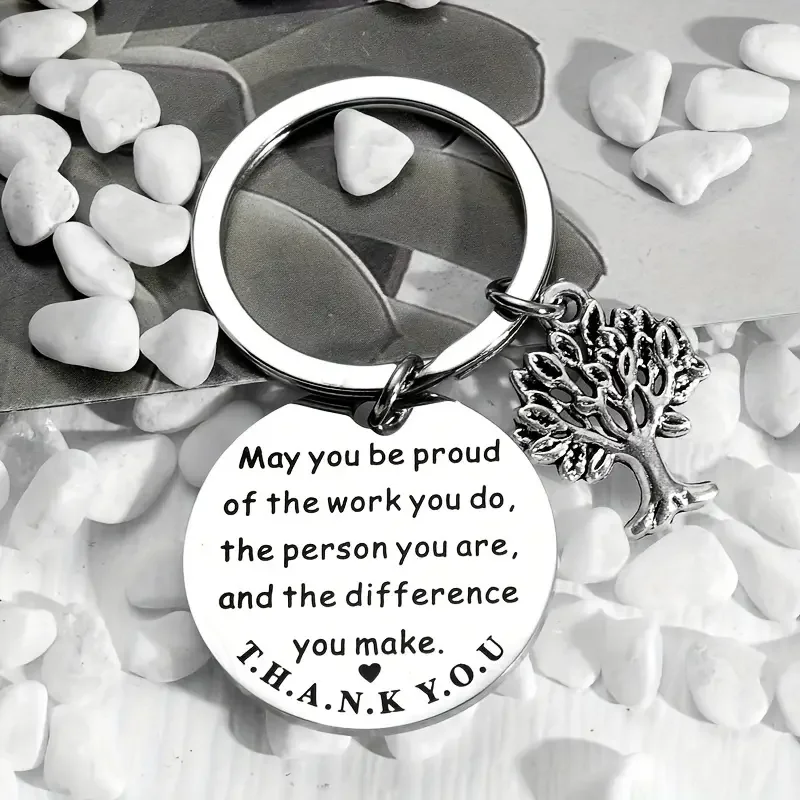 Endless Inspiring Life Tree Colleagues, Thanks Stainless Keychain, Men's Birthday/Anniversary Gift, Best Wishing for Good Friend