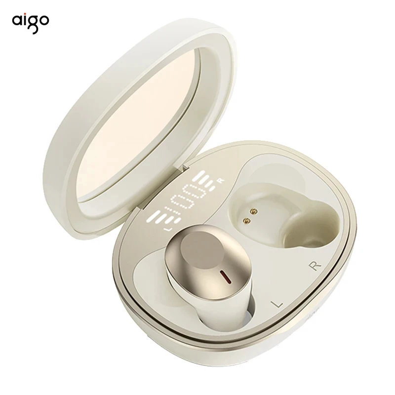 Aigo Wireless Bluetooth Headset Semi In Ear Active Noice Cancelling Earphone Bluetooth 5.3 Long Battery Music Earphone Earpods