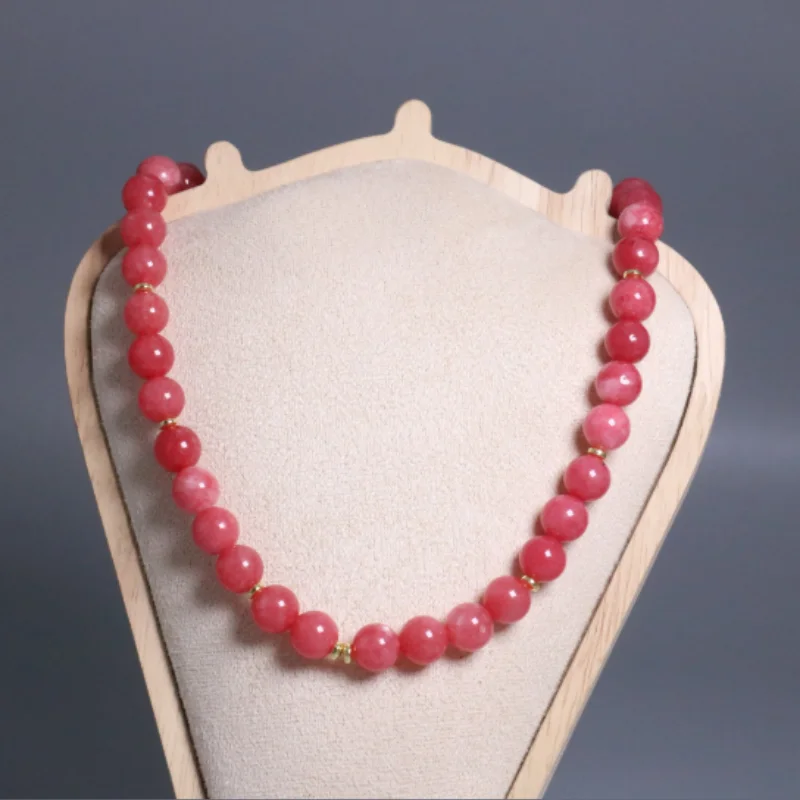 Fashion jewelry bead necklace collarbone chain natural gemstone crystal color separation precision weaving couple accessories