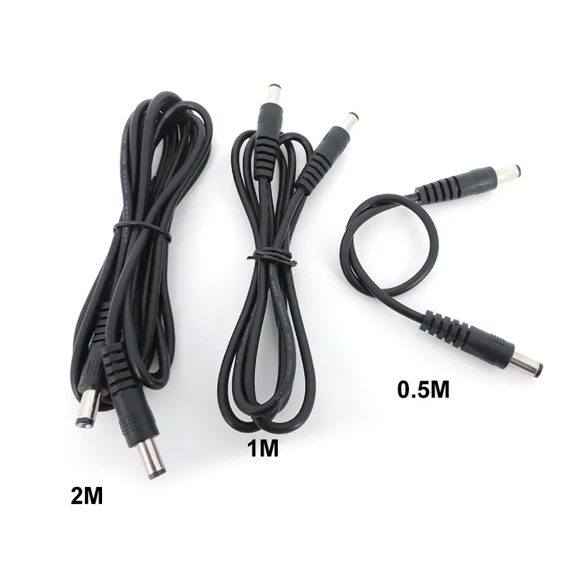 0.5m/1M/2M 12V DC Male To Male plug Power supply M/M Connector Extension cable Plug 5.5mmx2.1mm CCTV camera Adapter Cord 22awg t