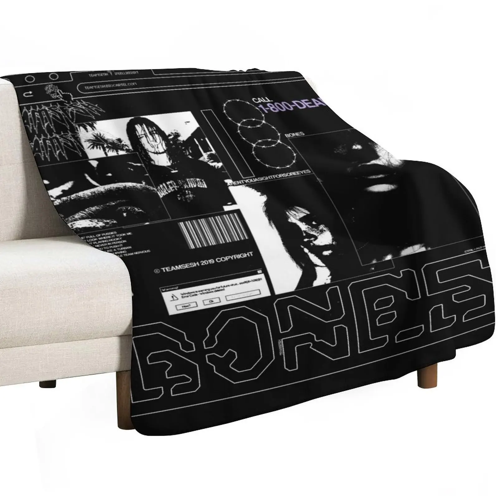 1-800-DEADBOY BONES ART Throw Blanket bed plaid Luxury Thicken Camping Travel Decorative Sofas Decoratives Blankets