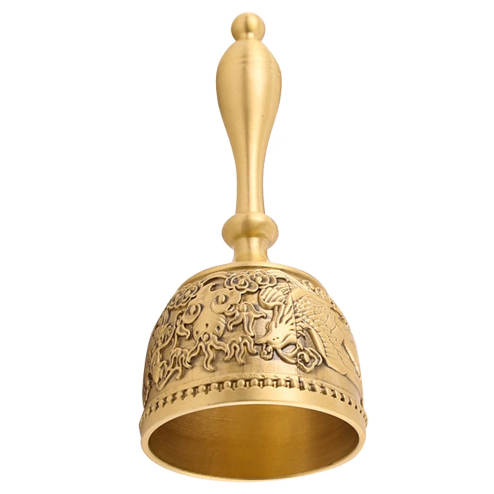 

Hand Bell Vintage Brass Restaurant Service Table Small Craft Ringing Decorative Desk Metal Bell Durability Artistic Ornament