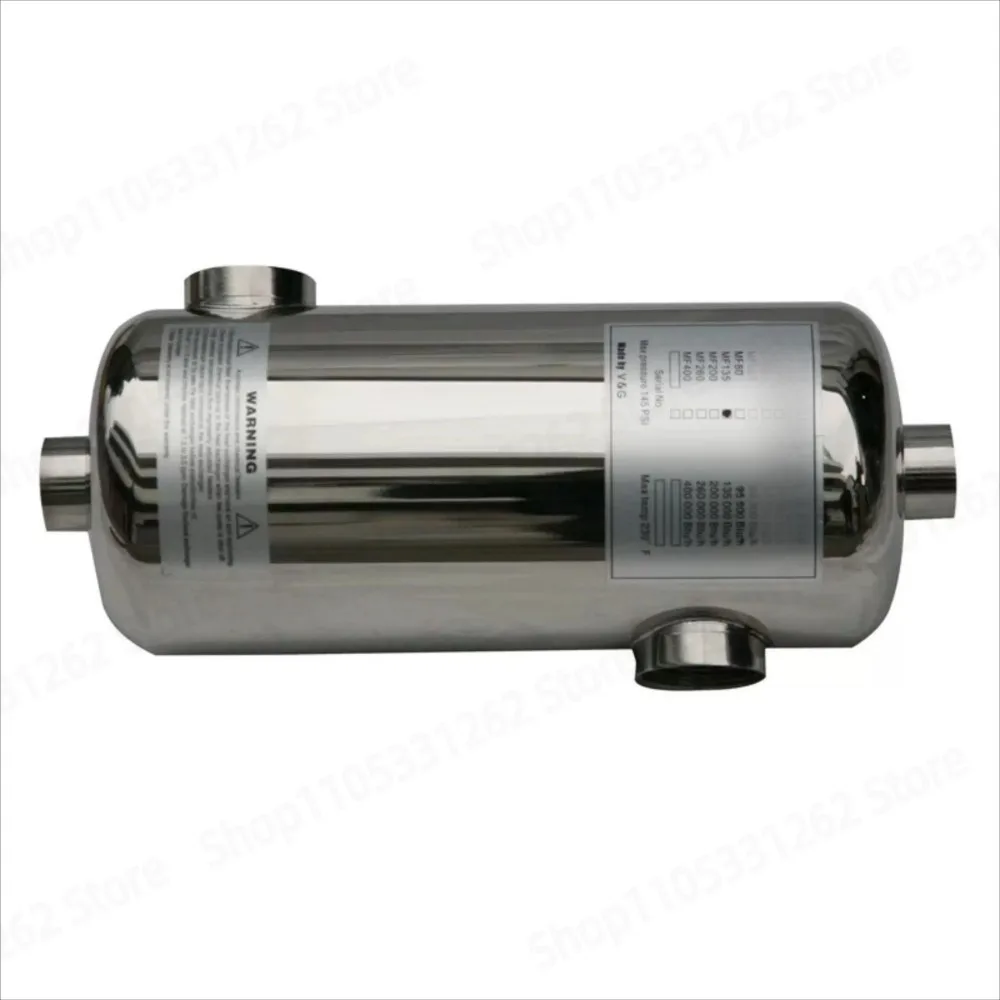 Small 3T Tube Pool Heat Exchanger Stainless Steel for Home Bathtub Heating