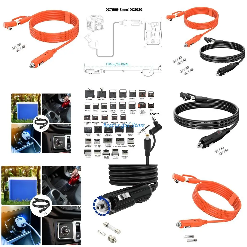 

C7AB Practical Vehicle Charging Wire Power Cord for Anti Scratch Surfaces Devices Compatibility Design Plastic Texture