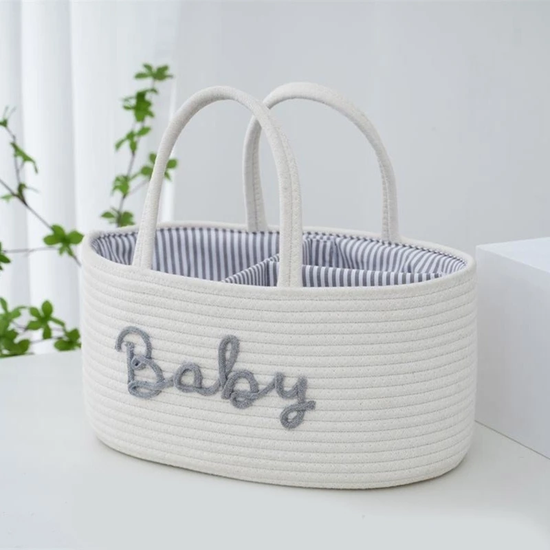 Tempat Penyimpanan Popok Bayi Keranjang Pembibitan Dapat Dilipat Tas Popok Bayi Katun Besar