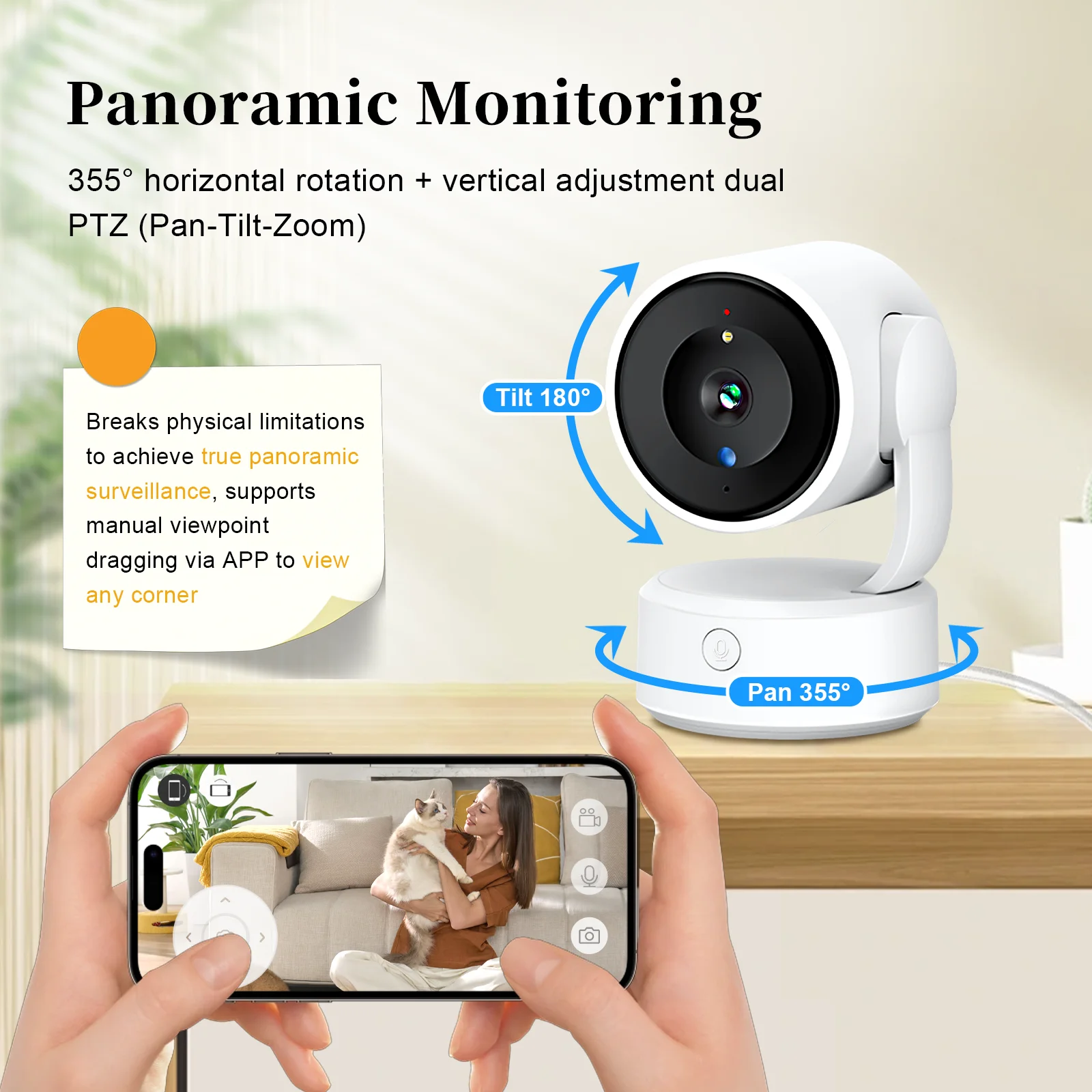 Tuya Wifi Camera Indoor 5MP One-Touch-Call Baby Monitor Two Way Talk Security IP Camera Video Surveillance Wireless 4X Zoom Cam