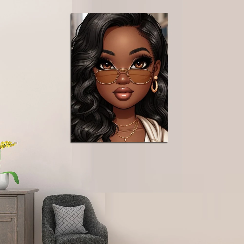 DIY Diamond Painting Black Fashion Girl New 2024 Amazing 5D DIY Diamond Mosaic Embroidery Cross Stitch Kits Home Decor